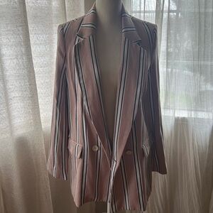 Free People Dusty Pink Striped Blazer